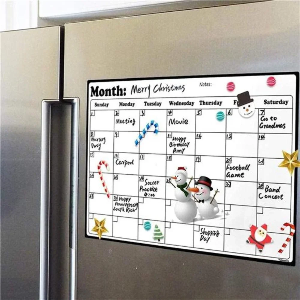 Set of 24 Magnetic Dry Erase Markers Calendar - 16.9 X 11.8 Inches, 10 Colors
